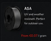 ASA 3D printing material
